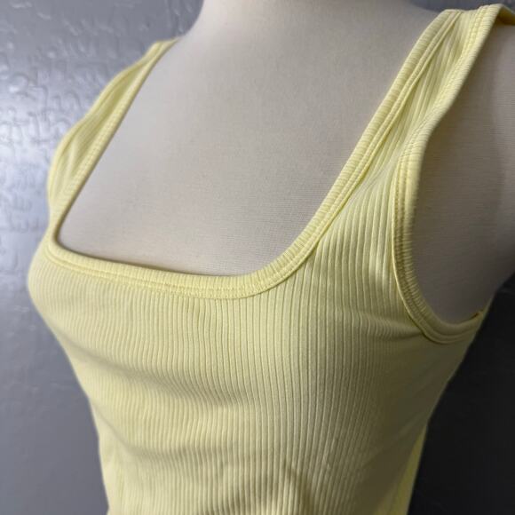 Fabletics Daily Rib Square Neck Tank, Yellow, M - Picture 5 of 5